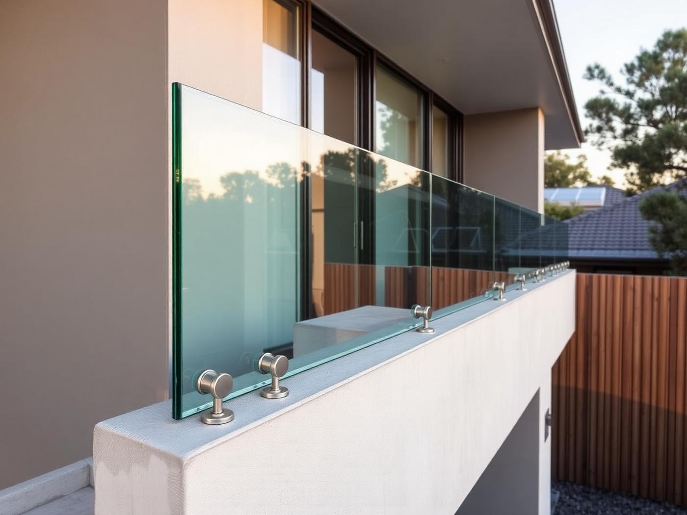 Frameless stair glass balustrade fixed with patch fittings
