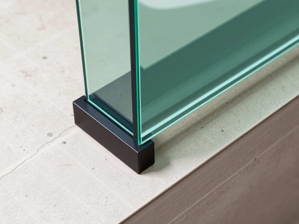 12mm toughened glass balustrade with matte black base channel